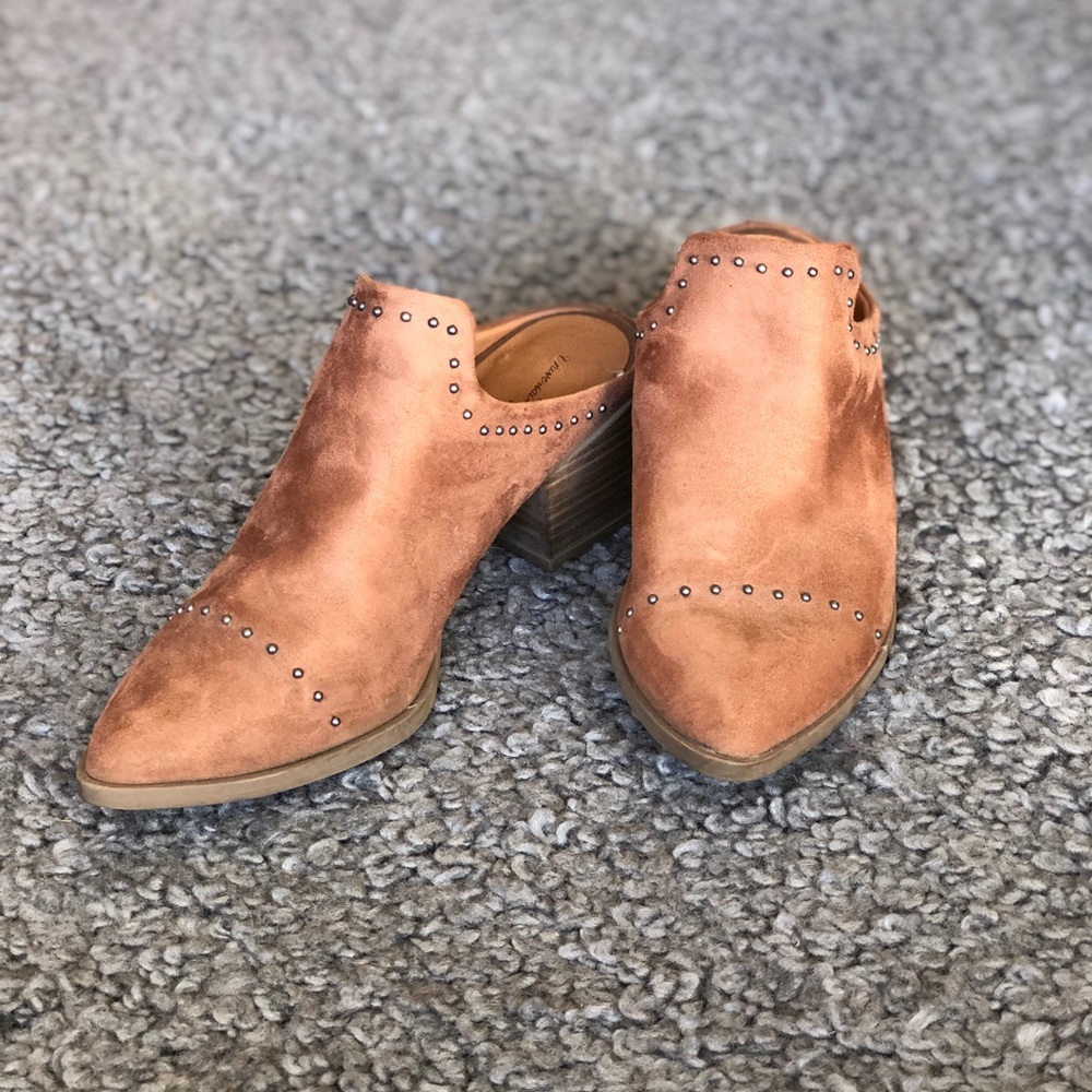 Brown Studded Mules